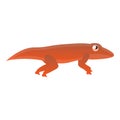 Red reptile icon, cartoon style