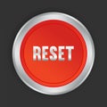 Red reset button isolated on black background. High resolution 3d Royalty Free Stock Photo