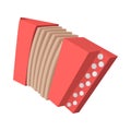 Red retro accordion cartoon icon