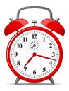 Red retro alarm clock