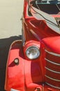 Red retro car, Close-up, selective focus Royalty Free Stock Photo