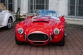 Red retro car Shelby Cobra stands at central Expo Center in Kyiv, Ukraine Royalty Free Stock Photo