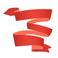 Red retro celebration ribbon for your design