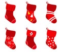 Red retro Christmas Socks collection.