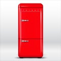 Red retro fridge Royalty Free Stock Photo