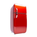 Red retro fridge refrigerator isolated Royalty Free Stock Photo