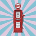 Red Retro Gas Pump. 3d Rendering Royalty Free Stock Photo