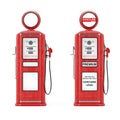 Red Retro Gas Pump. 3d Rendering Royalty Free Stock Photo