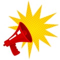 Red retro megaphone.