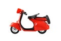 red retro motorcycle toy isolated on white Royalty Free Stock Photo