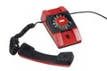 Red retro phone isolated on a white Royalty Free Stock Photo