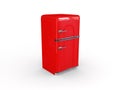 red retro refrigerator