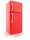 Red retro refrigerator Royalty Free Stock Photo