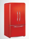 Red retro refrigerator Royalty Free Stock Photo