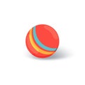 Red retro rubber ball, cartoon design element