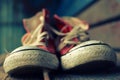 Red retro sneakers Royalty Free Stock Photo