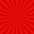 Red retro sun ray background - vector graphic design with radial rays