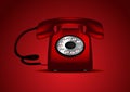 Red retro telephone