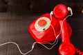 The red retro telephone