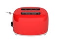 Red retro toaster without shadow on white background 3d Royalty Free Stock Photo