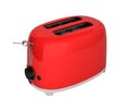 Red retro toaster without shadow on white background 3d Royalty Free Stock Photo