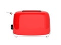 Red retro toaster side view without shadow on white background 3d Royalty Free Stock Photo