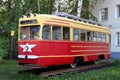 Red Retro tram