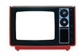 Red Retro TV Isolated with Clipping Paths