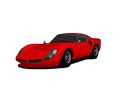 red retro racing retro sports car sketch Royalty Free Stock Photo