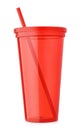 Red reusable plastic cup
