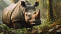 Raw Vulnerability A Photoillustration Of A Rhino Living In A Brazilian Forest