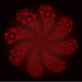 Bloody Rhombus Grid Nodes Icon Swirl Flower Royalty Free Stock Photo