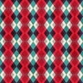 Red rhombus seamless pattern with grunge effect