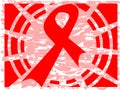 Red ribbon on abstract background