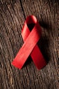 Red ribbon aids awareness Royalty Free Stock Photo