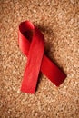 Red ribbon aids awareness Royalty Free Stock Photo