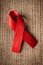Red ribbon aids awareness Royalty Free Stock Photo