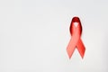 Red ribbon aids awareness Royalty Free Stock Photo