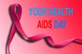 red ribbon. AIDS awareness sign. World HIV Day symbol.