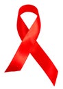 Red Ribbon - AIDS awareness symbol isolated on white background Royalty Free Stock Photo