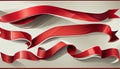 Red Ribbon or Banner Set on White Background - Big Collection, Vector Illustration Royalty Free Stock Photo