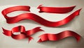 Red Ribbon or Banner Set on White Background - Big Collection, Vector Illustration Royalty Free Stock Photo