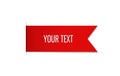 Red ribbon banner template. horizontal label design. isolated vector image