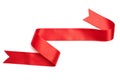 red ribbon banner on white