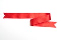 red ribbon banner on white