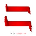Red ribbon banners. Paper scrolls. Royalty Free Stock Photo
