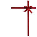 a Red ribbon with a bow isolated on a white background Royalty Free Stock Photo