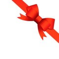 Red ribbon bow isolated