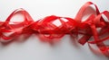 Red ribbon bow molded white background