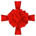 Red ribbon bow set Royalty Free Stock Photo